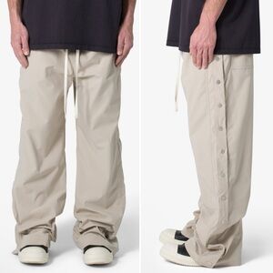 MNML Side Snap Nylon Mens Oversized Drawcord Pants in Tan Khaki Size 32